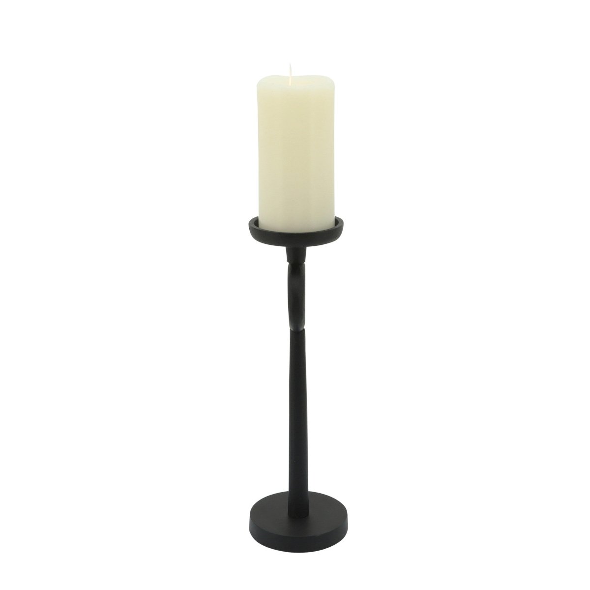 lily & onyx Black Metal Candle Holder with Circle Design - lily & onyx