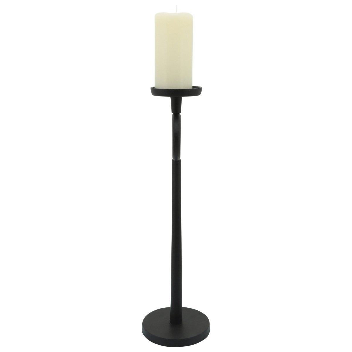 lily & onyx Black Metal Candle Holder with Circle Design - lily & onyx