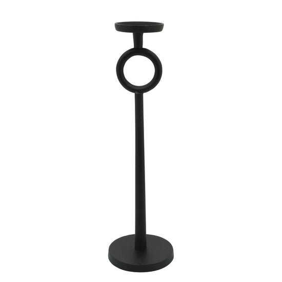 lily & onyx Black Metal Candle Holder with Circle Design - lily & onyx