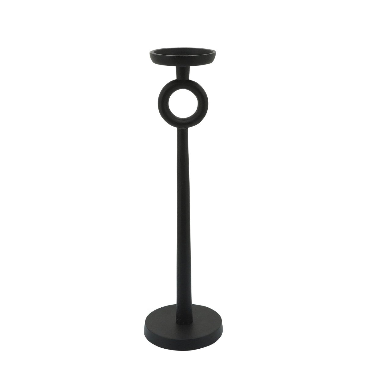 lily & onyx Black Metal Candle Holder with Circle Design - lily & onyx