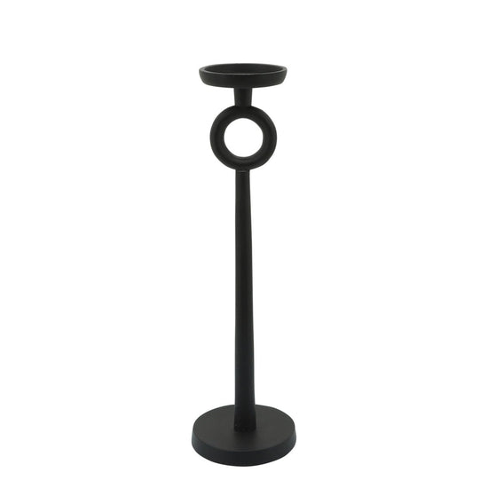 lily & onyx Black Metal Candle Holder with Circle Design - lily & onyx