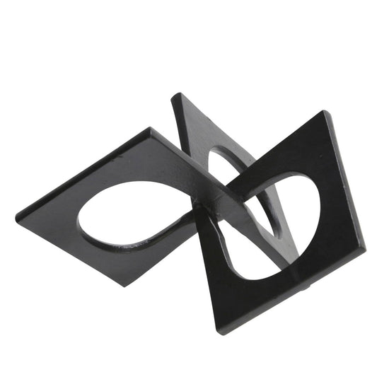 Load image into Gallery viewer, Sagebrook Home Black Metal Linked Square Decor, 9&amp;quot; - lily &amp;amp; onyx
