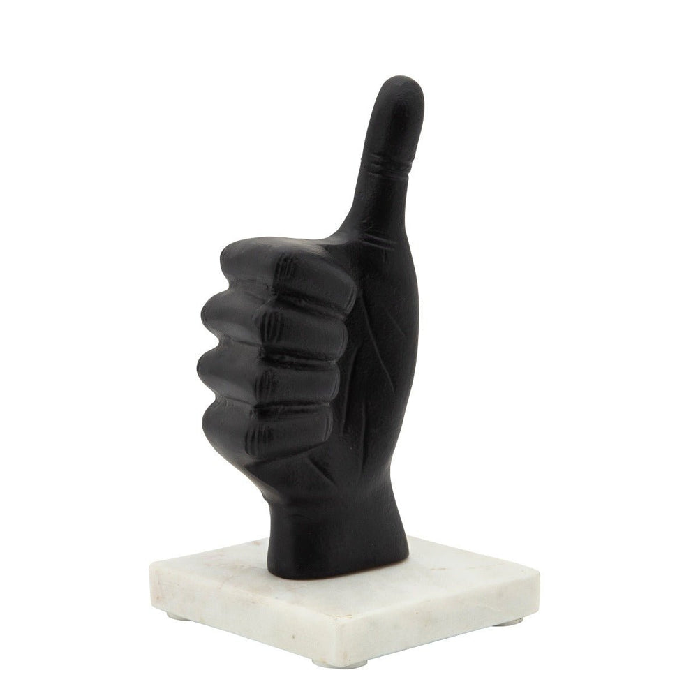 
                      
                        Sagebrook Home Black Metal Thumbs Up Figurine on Marble Base, 8"H - lily & onyx
                      
                    