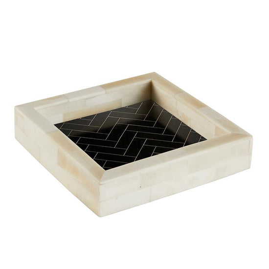 Load image into Gallery viewer, 47th &amp;amp; Main Black &amp;amp; White Square Tray - lily &amp;amp; onyx
