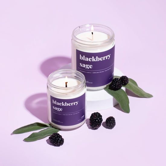 Candelles Blackberry Sage Soy Candle, 9 oz - lily & onyx