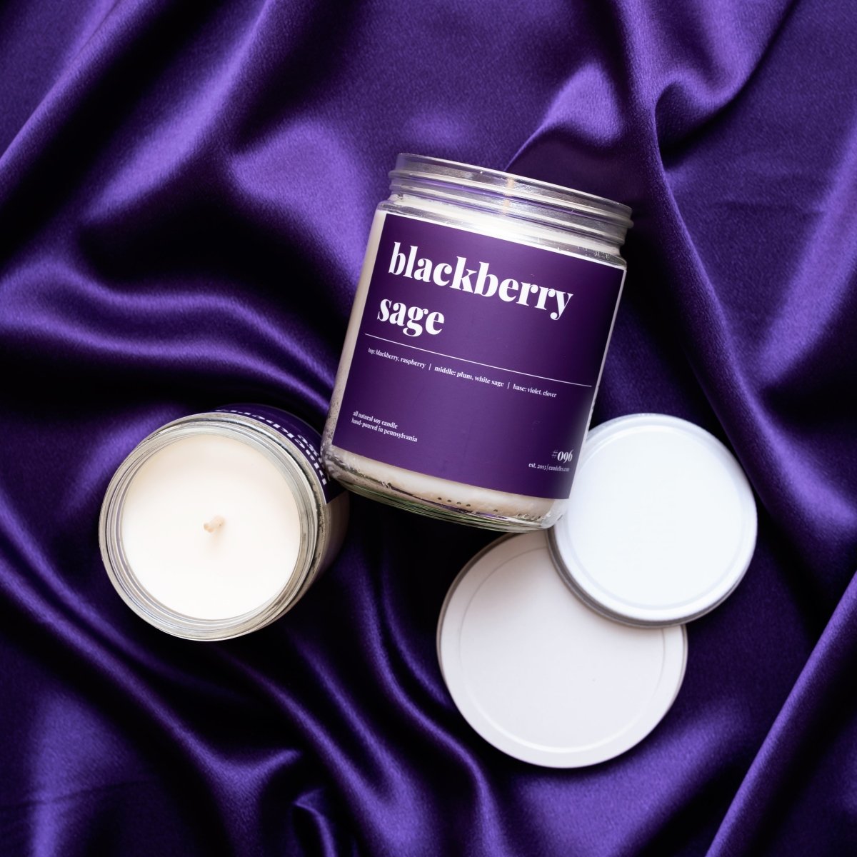 Candelles Blackberry Sage Soy Candle, 9 oz - lily & onyx