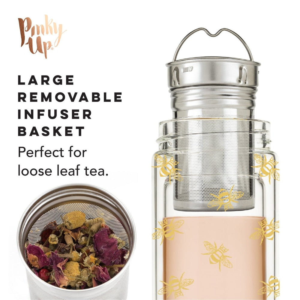 
                      
                        Pinky Up Blair™ Bee Glass Travel Infuser Mug - lily & onyx
                      
                    