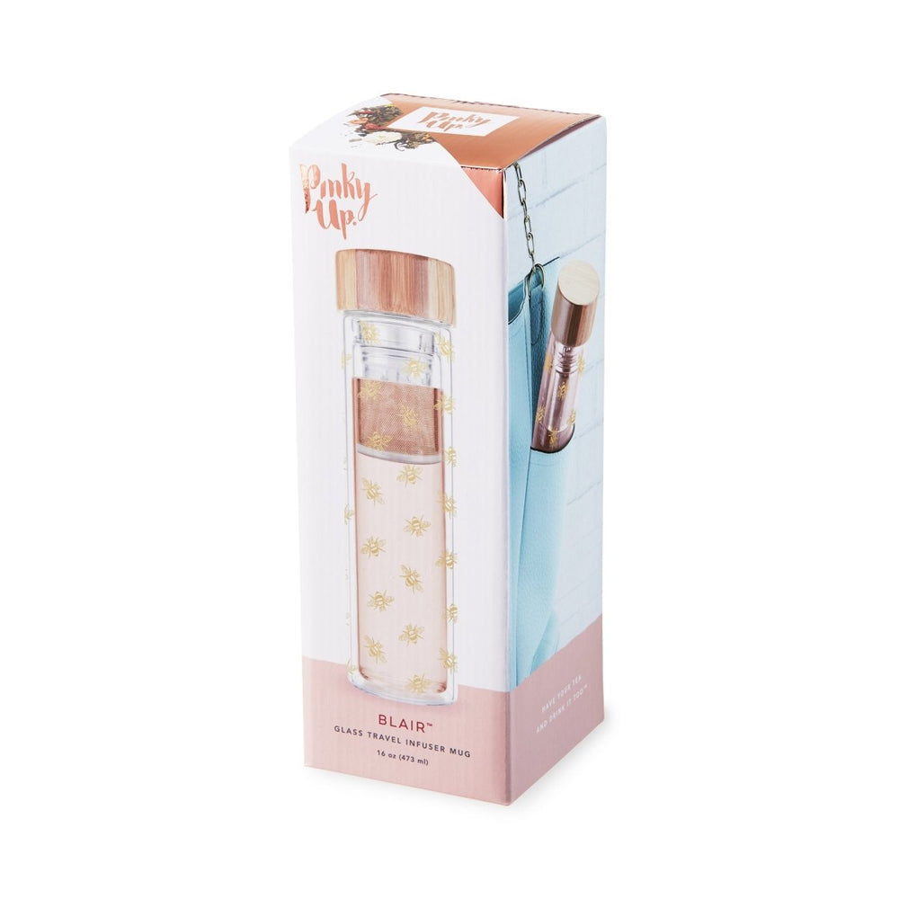 
                      
                        Pinky Up Blair™ Bee Glass Travel Infuser Mug - lily & onyx
                      
                    