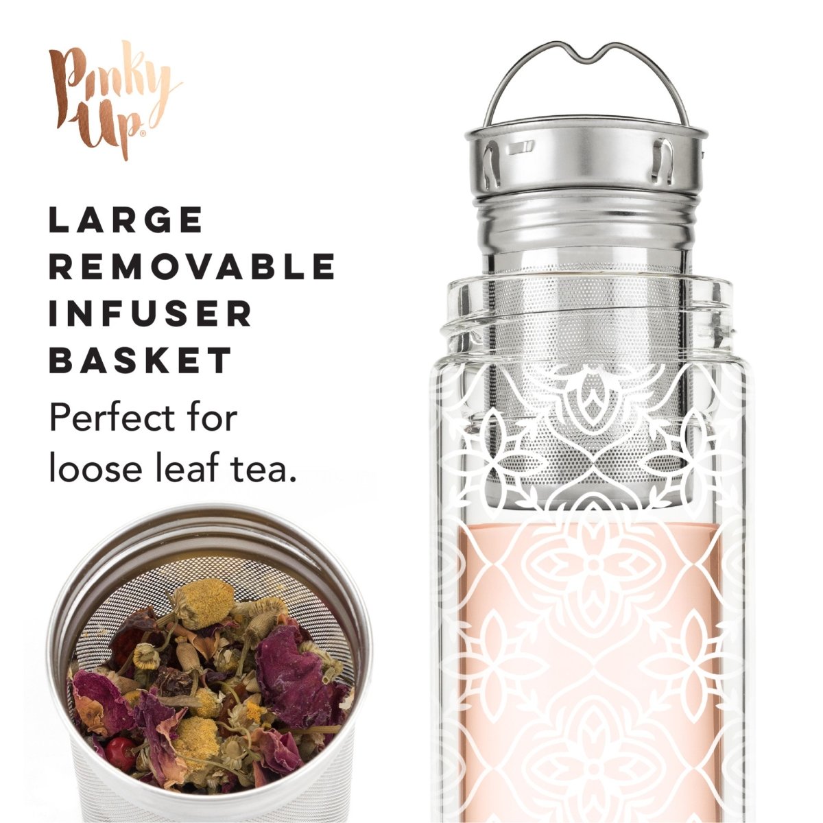 Pinky Up Blair™ Marrakesh Glass Travel Infuser Mug - lily & onyx