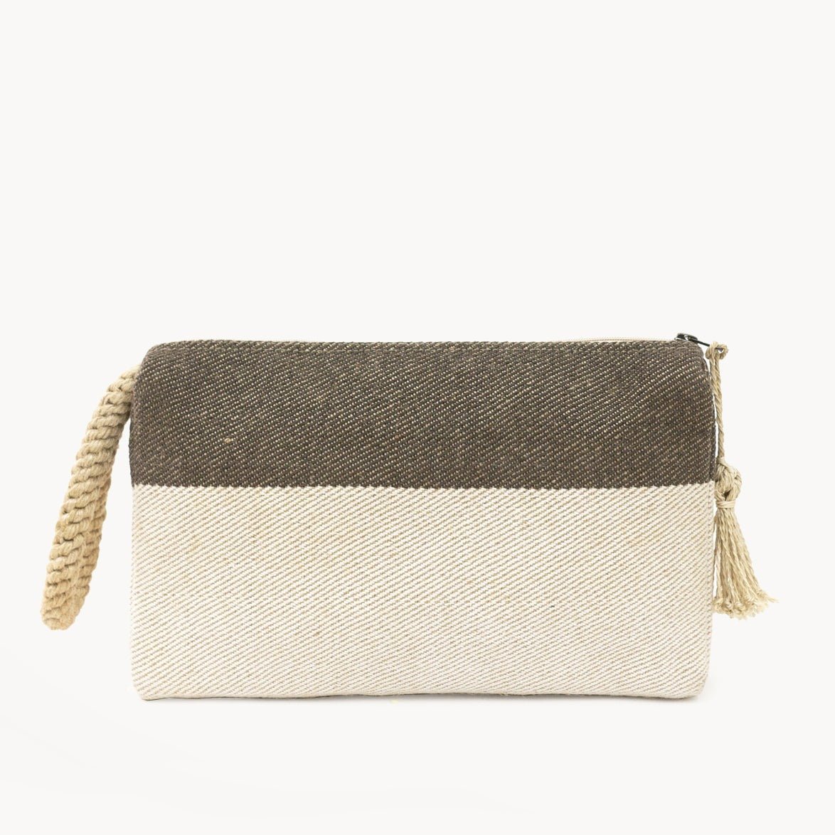 KORISSA Block A Clutch, Brown - lily & onyx