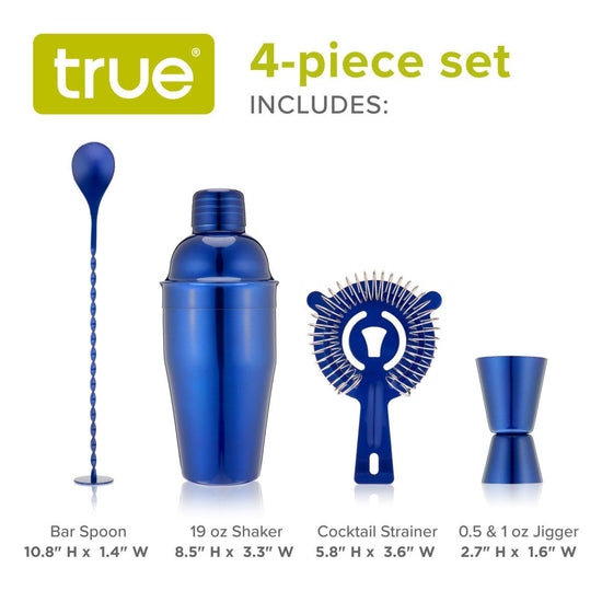 TRUE Blue 4 Piece Barware Set - lily & onyx