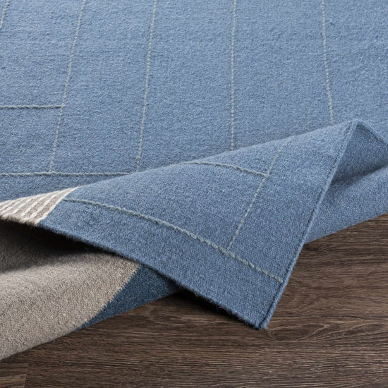 Hauteloom Blue Hanwood Wool Blend Braided Area Rug - lily & onyx