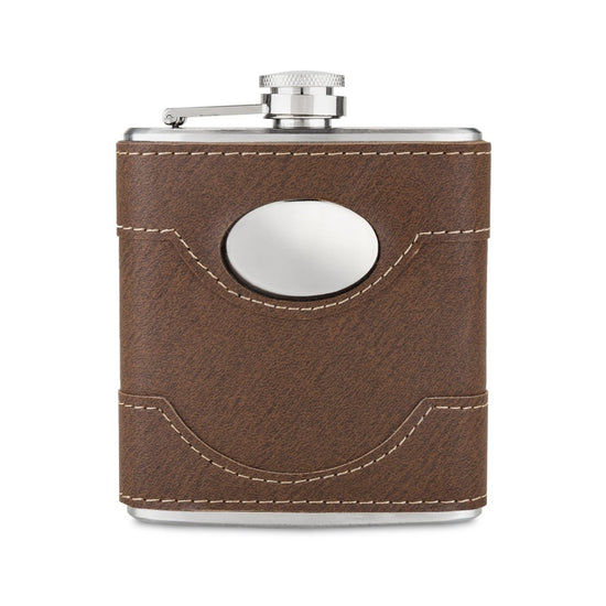 Load image into Gallery viewer, Twine Bootlegger Flask with Faux Leather - lily &amp;amp; onyx
