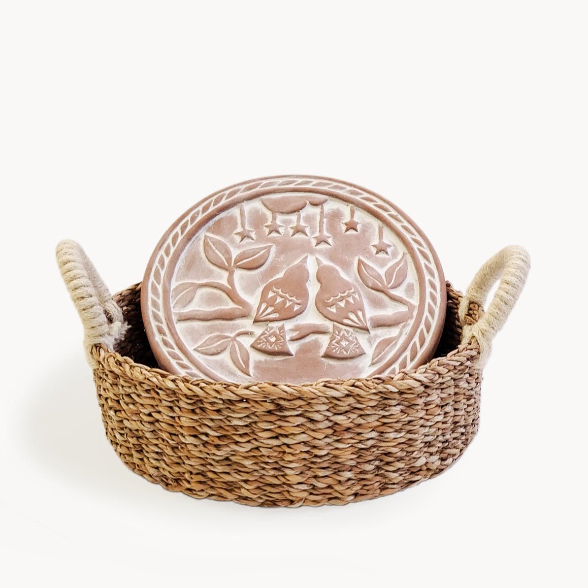 KORISSA Bread Warmer & Basket - Lovebirds Round - lily & onyx
