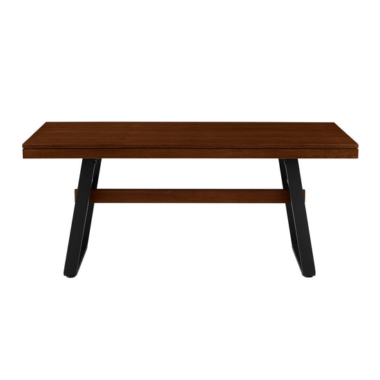 Walker Edison Brickell Modern Industrial Bridge-Leg Dining Table - lily & onyx