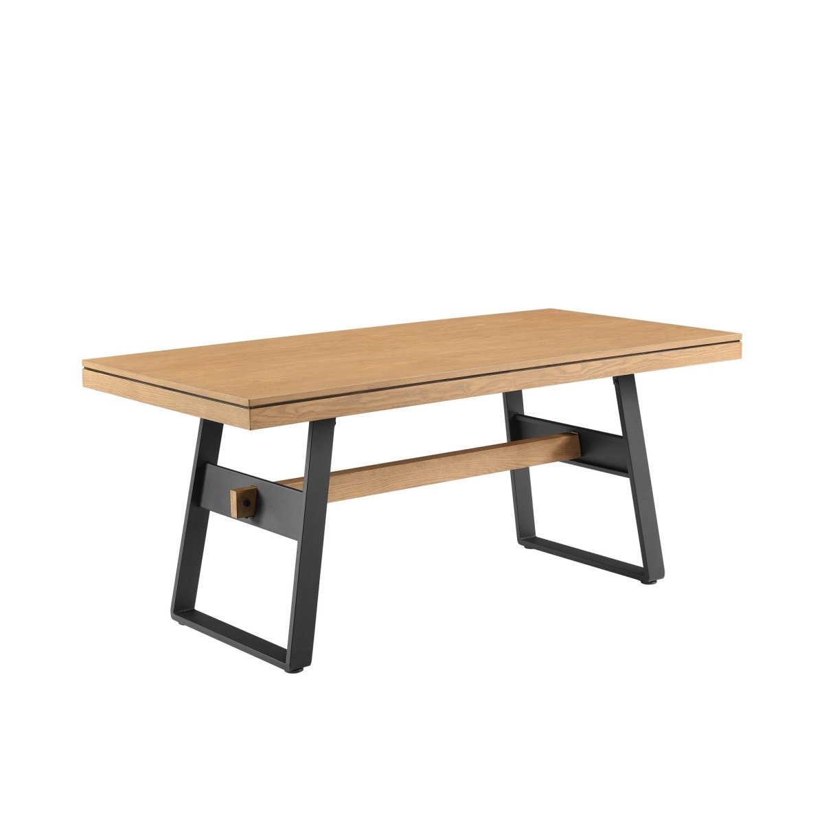 Walker Edison Brickell Modern Industrial Bridge-Leg Dining Table - lily & onyx