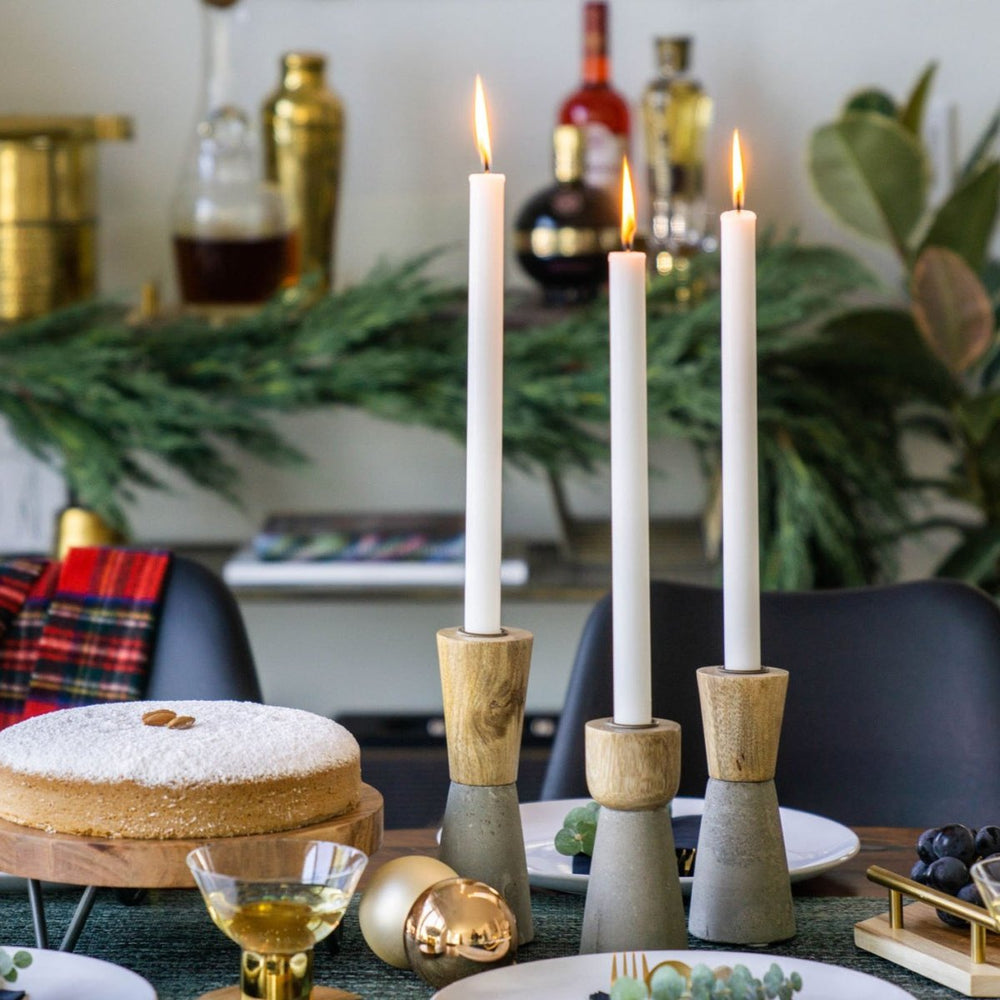 
                      
                        lily & onyx Brown Wood & Gray Cement Candleholders, Set Of 3 - lily & onyx
                      
                    