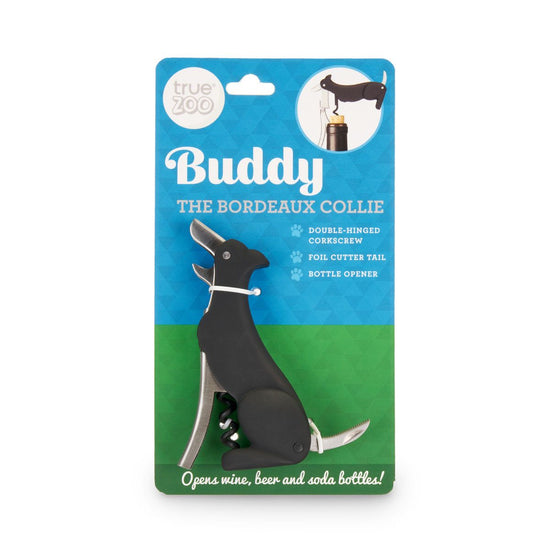 TrueZoo Buddy the Bordeaux Collie Black Dog Corkscrew - lily & onyx