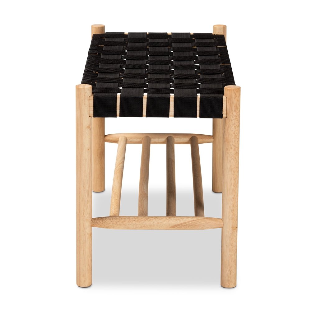 
                      
                        Baxton Studio Cadmus Rustic Mid Century Modern Black And Oak Brown Finished Wood Bench - lily & onyx
                      
                    