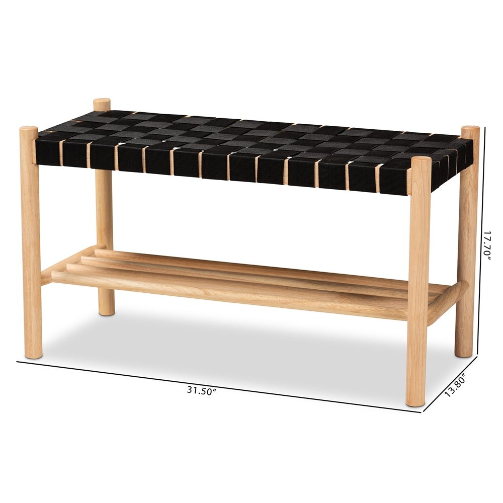 
                      
                        Baxton Studio Cadmus Rustic Mid Century Modern Black And Oak Brown Finished Wood Bench - lily & onyx
                      
                    
