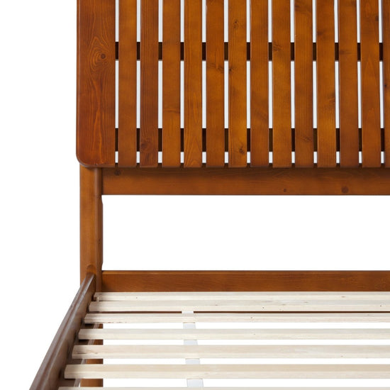 Walker Edison Callen Slatted Headboard Mid-Century Modern Solid Wood Bed - lily & onyx