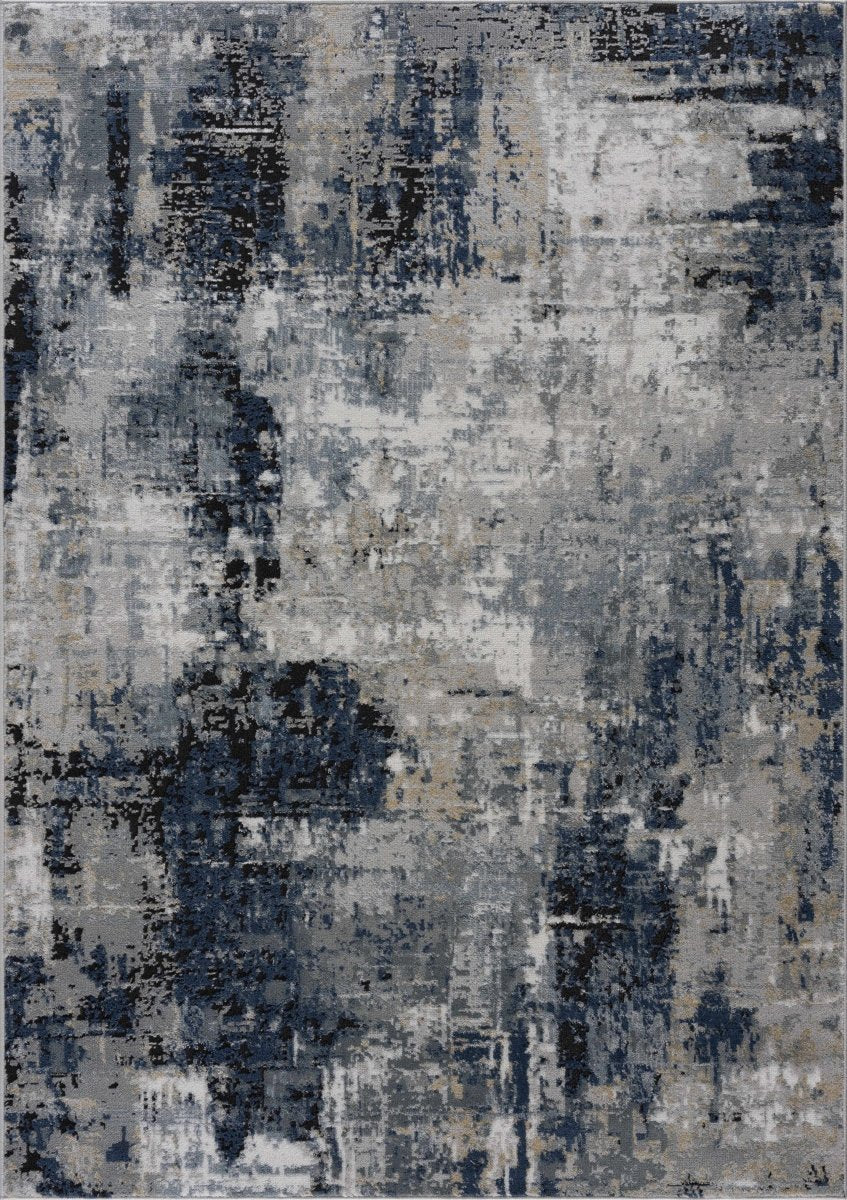 Load image into Gallery viewer, Hauteloom Campsall Gray &amp;amp; Blue Abstract Area Rug - lily &amp;amp; onyx
