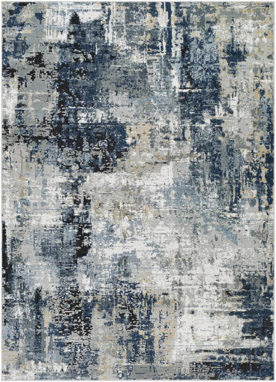 Hauteloom Campsall Gray & Blue Abstract Area Rug - lily & onyx