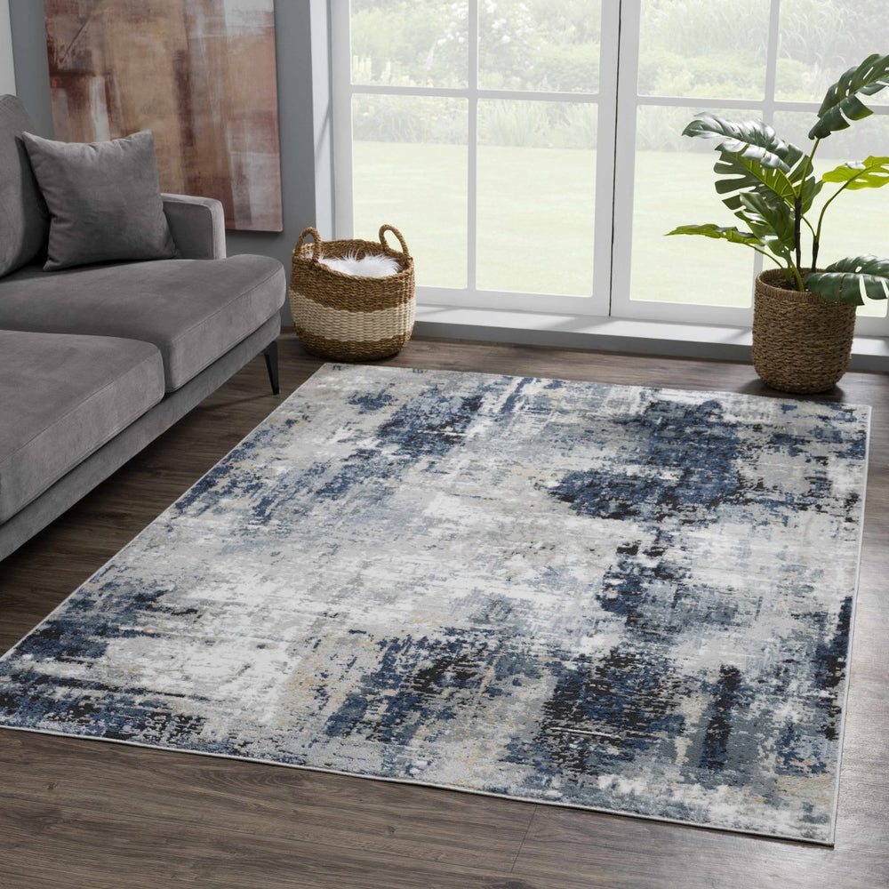 
                      
                        Hauteloom Campsall Gray & Blue Abstract Area Rug - lily & onyx
                      
                    