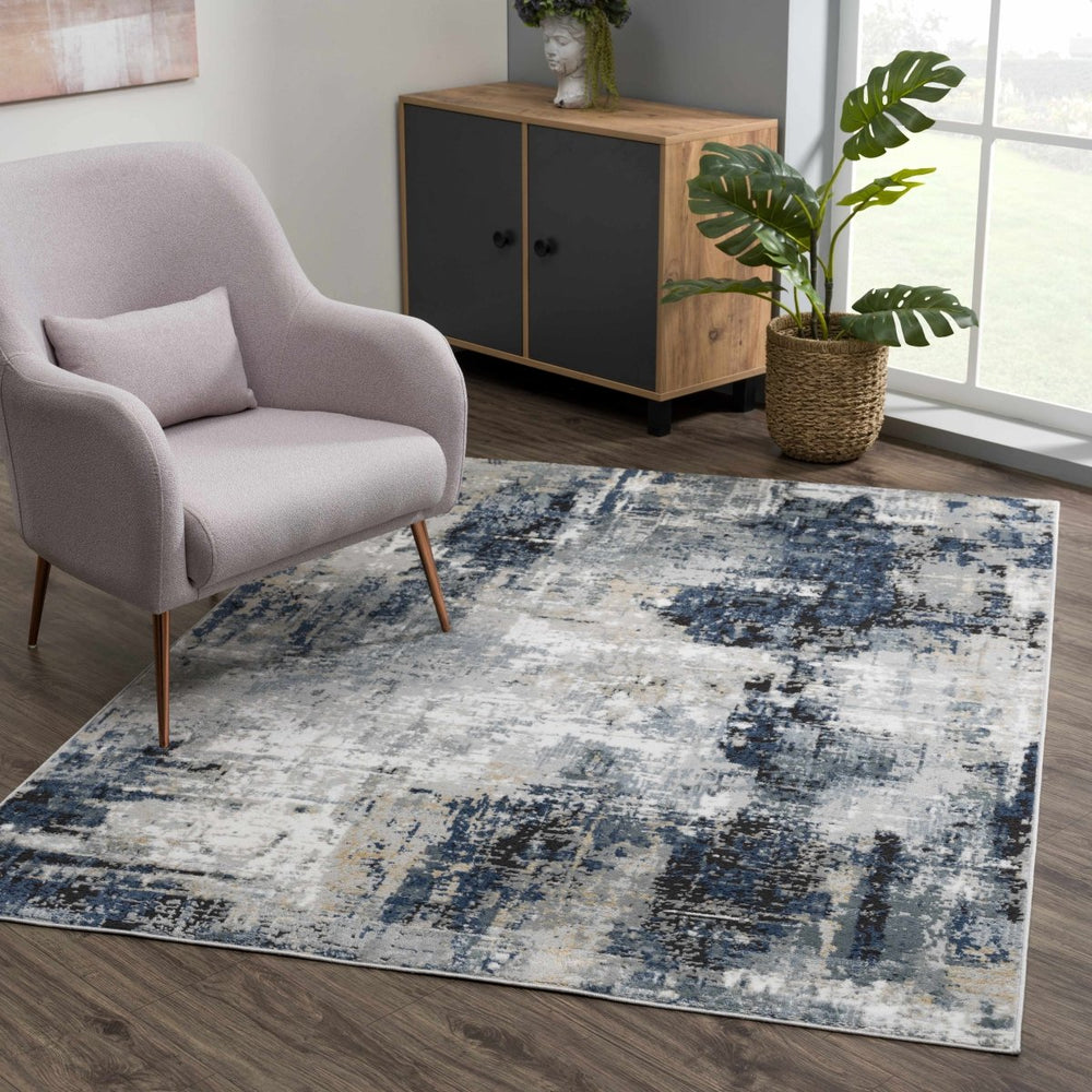 
                      
                        Hauteloom Campsall Gray & Blue Abstract Area Rug - lily & onyx
                      
                    