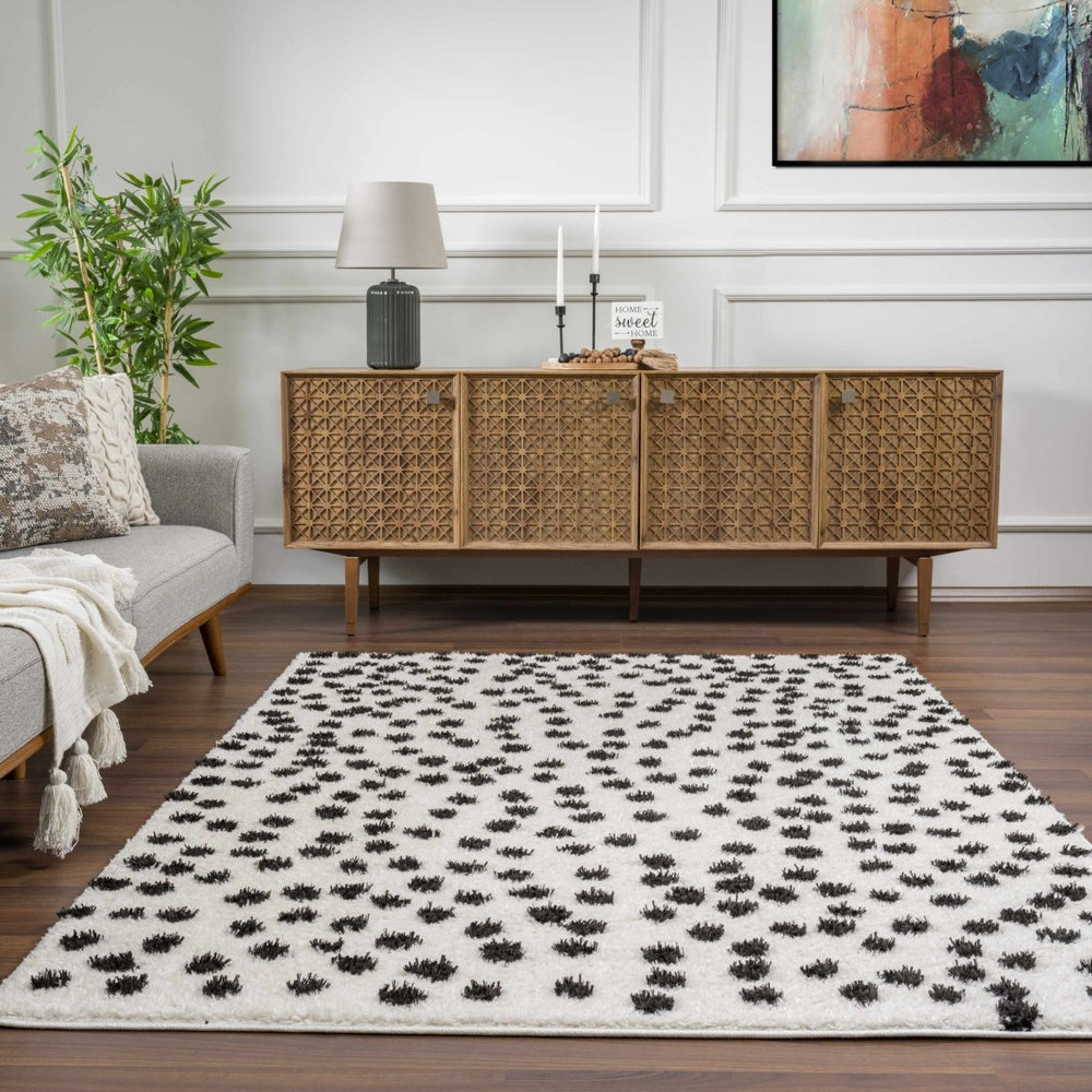 Hauteloom Cansu Black & White Area Rug - lily & onyx