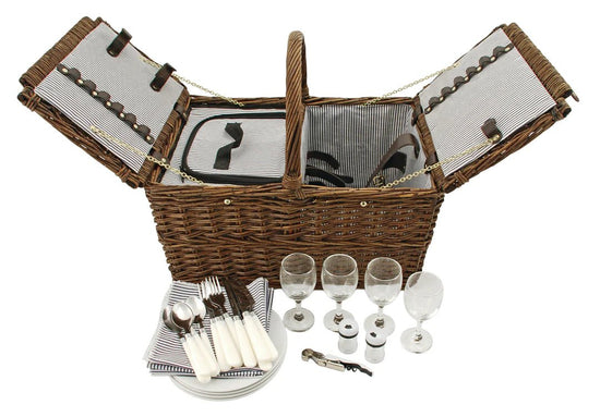 Load image into Gallery viewer, Twine Cape Cod Wicker Picnic Basket - lily &amp;amp; onyx
