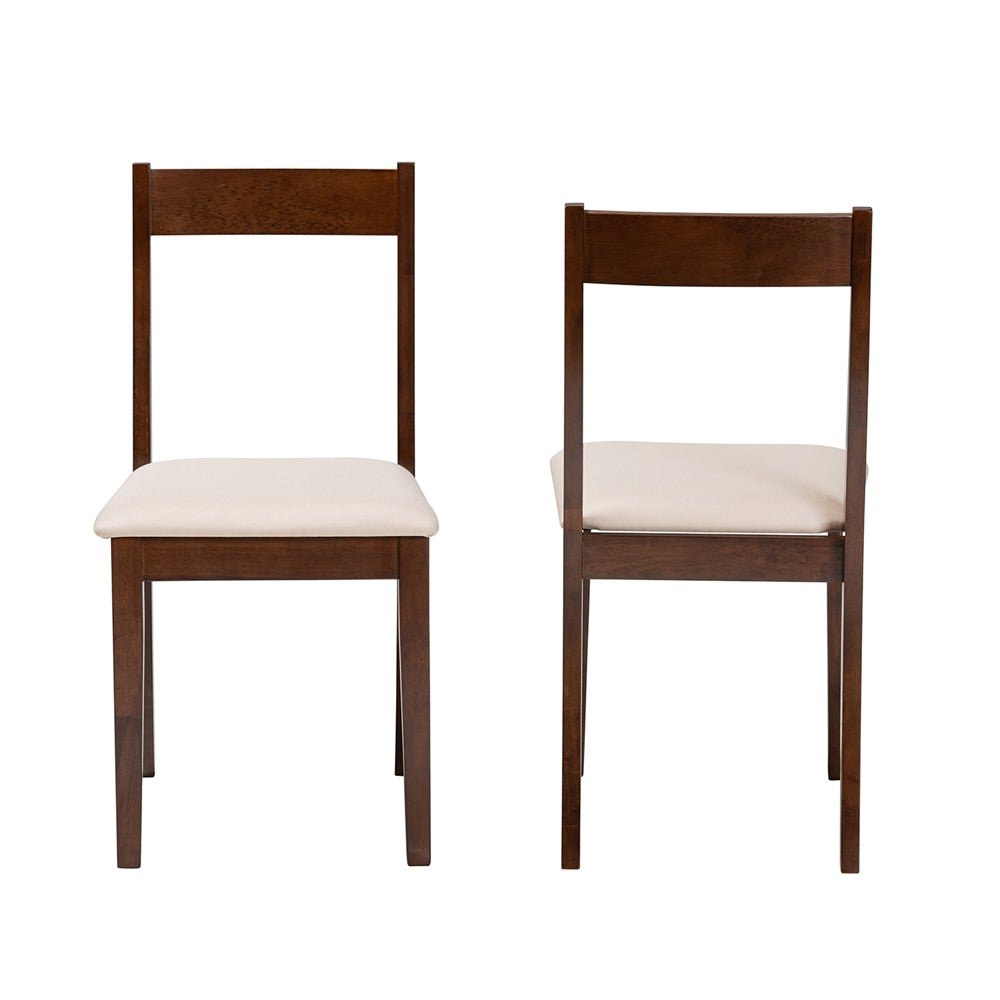 
                      
                        Baxton Studio Carola Mid-Century Modern Upholstered Fabric & Dark Brown Finished Wood 2-Piece Dining Chair Set - lily & onyx
                      
                    