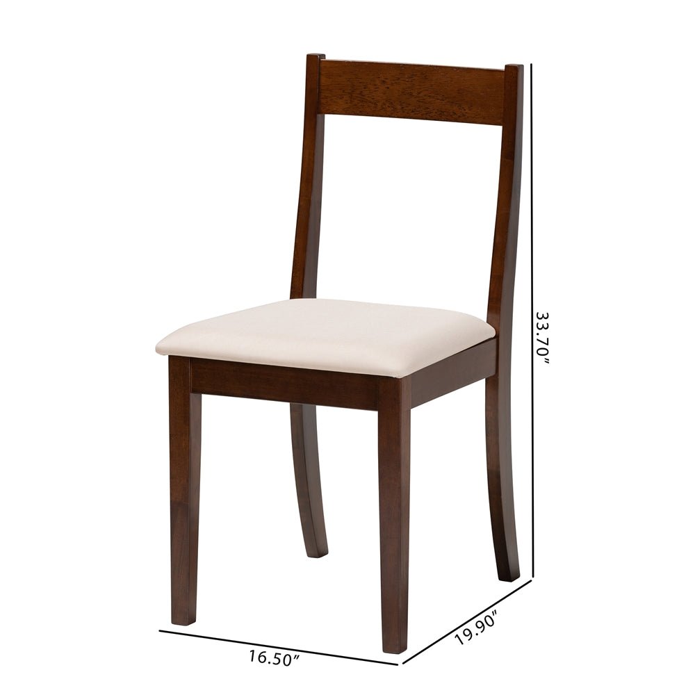 
                      
                        Baxton Studio Carola Mid-Century Modern Upholstered Fabric & Dark Brown Finished Wood 2-Piece Dining Chair Set - lily & onyx
                      
                    