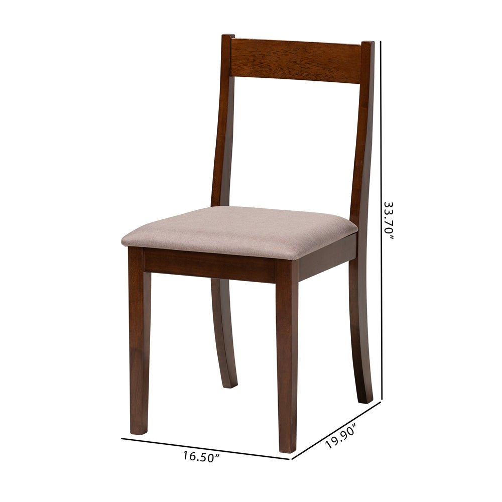 
                      
                        Baxton Studio Carola Mid-Century Modern Upholstered Fabric & Dark Brown Finished Wood 2-Piece Dining Chair Set - lily & onyx
                      
                    