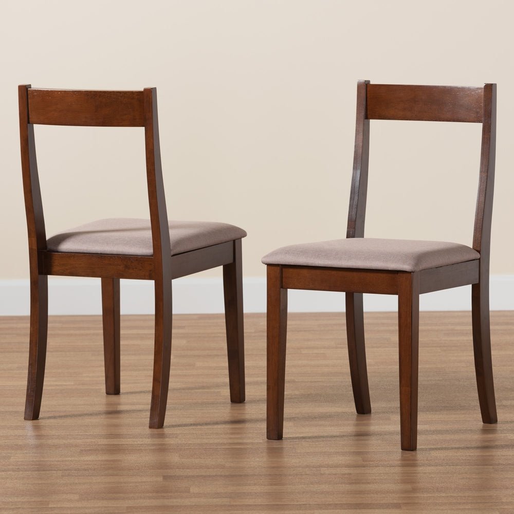 
                      
                        Baxton Studio Carola Mid-Century Modern Upholstered Fabric & Dark Brown Finished Wood 2-Piece Dining Chair Set - lily & onyx
                      
                    