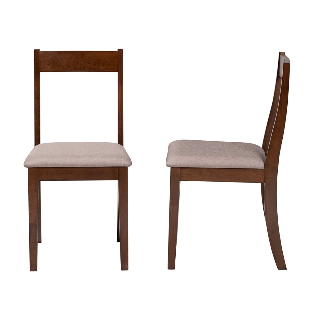 
                      
                        Baxton Studio Carola Mid-Century Modern Upholstered Fabric & Dark Brown Finished Wood 2-Piece Dining Chair Set - lily & onyx
                      
                    