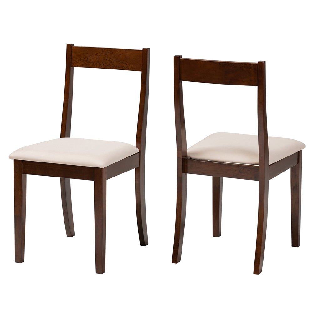 
                      
                        Baxton Studio Carola Mid-Century Modern Upholstered Fabric & Dark Brown Finished Wood 2-Piece Dining Chair Set - lily & onyx
                      
                    