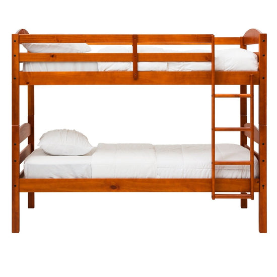 Walker Edison Carolina Transitional Solid Wood Twin-over-Twin Bunk Bed - lily & onyx