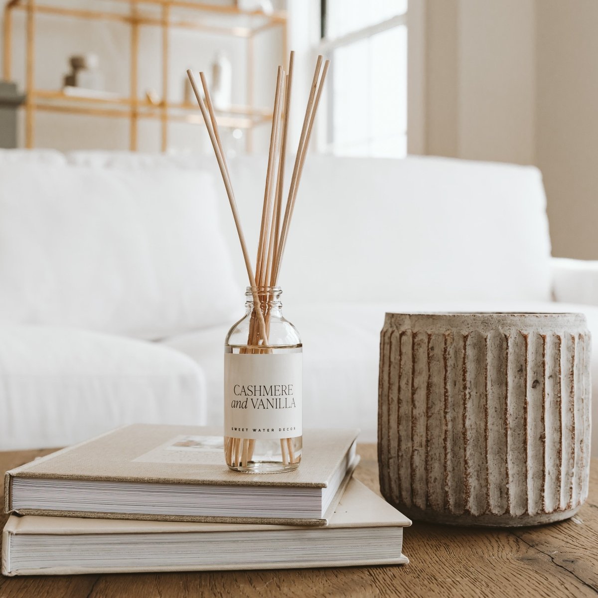 Sweet Water Decor Cashmere and Vanilla Clear Reed Diffuser - lily & onyx