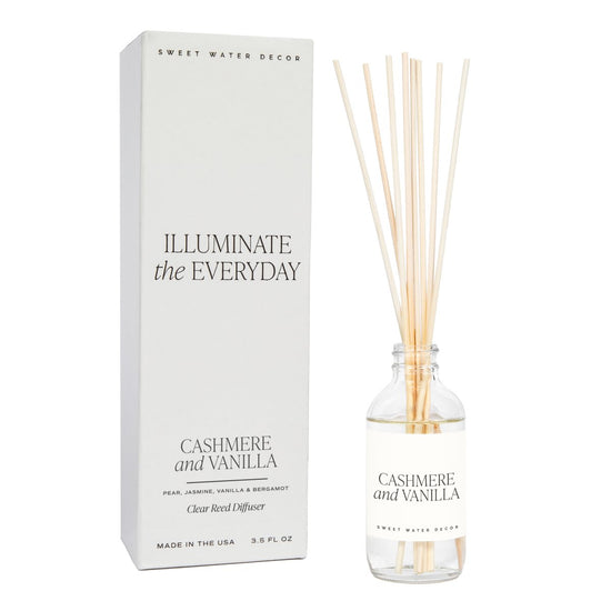 Sweet Water Decor Cashmere and Vanilla Clear Reed Diffuser - lily & onyx