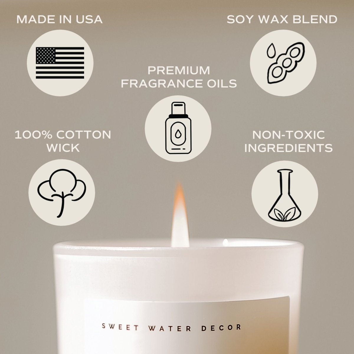Sweet Water Decor Cashmere and Vanilla Soy Candle - White Jar - 11 oz - lily & onyx