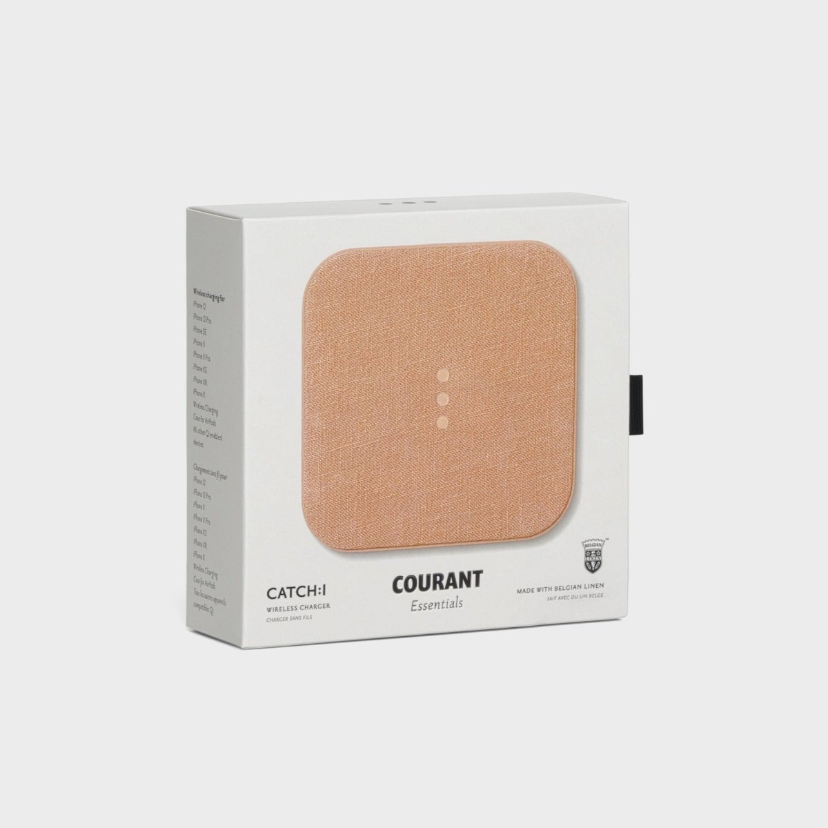 Courant Catch: 1 Essentials Single Device Wireless Charger in Belgian Linen - lily & onyx