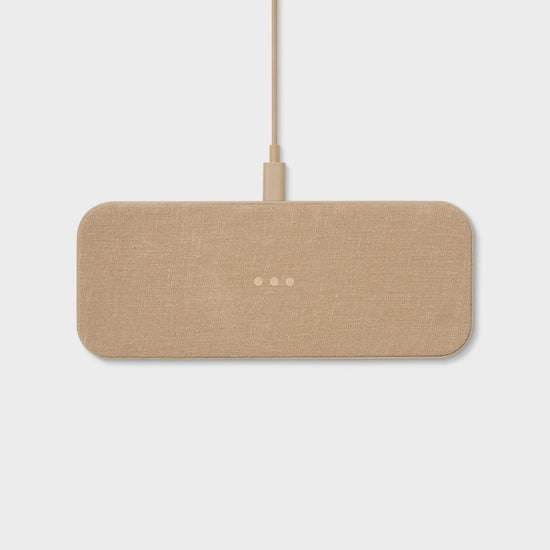 Courant Catch: 2 Essentials Multi Device Wireless Charger in Belgian Linen - lily & onyx