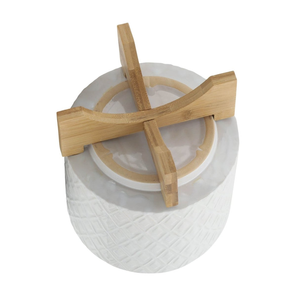 
                      
                        Sagebrook Home Ceramic Planter with Diamond Pattern and Glossy Finish and Wood Stand, Light Gray Ombre - lily & onyx
                      
                    