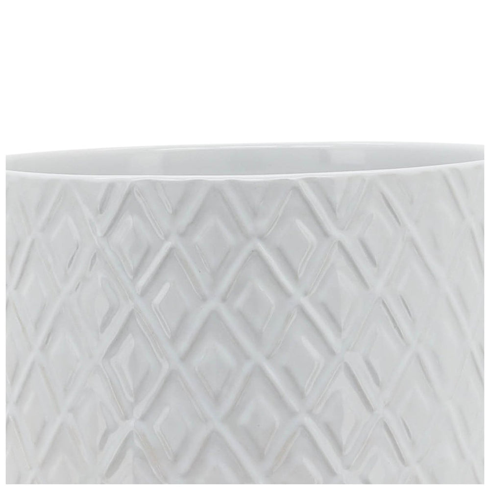 
                      
                        Sagebrook Home Ceramic Planter with Diamond Pattern and Glossy Finish and Wood Stand, Light Gray Ombre - lily & onyx
                      
                    