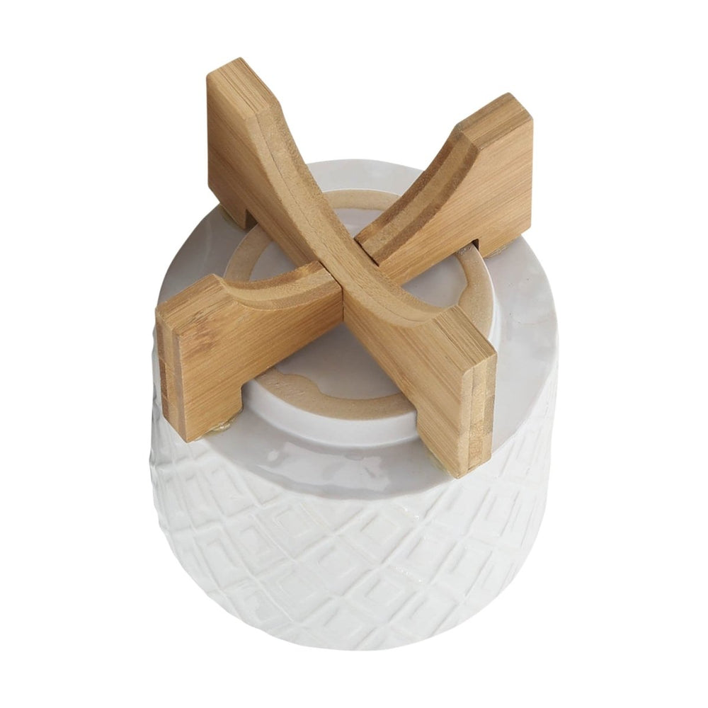 
                      
                        Sagebrook Home Ceramic Planter with Diamond Pattern and Glossy Finish and Wood Stand, Light Gray Ombre - lily & onyx
                      
                    