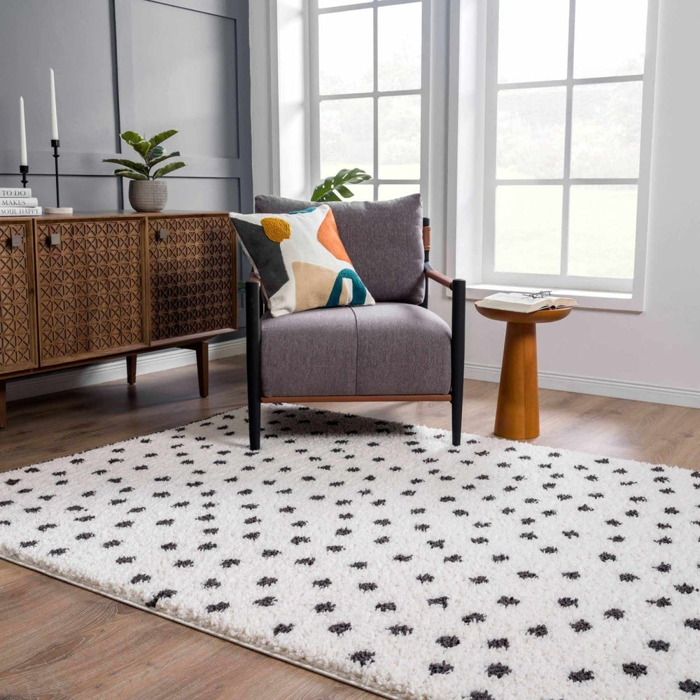 
                      
                        Hauteloom Chaia Dotted Black & White Plush Rug - lily & onyx
                      
                    