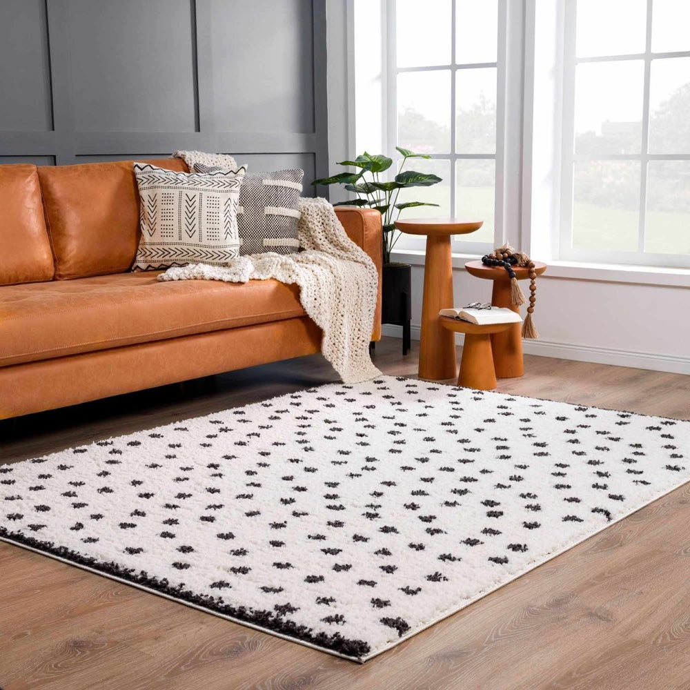 
                      
                        Hauteloom Chaia Dotted Black & White Plush Rug - lily & onyx
                      
                    