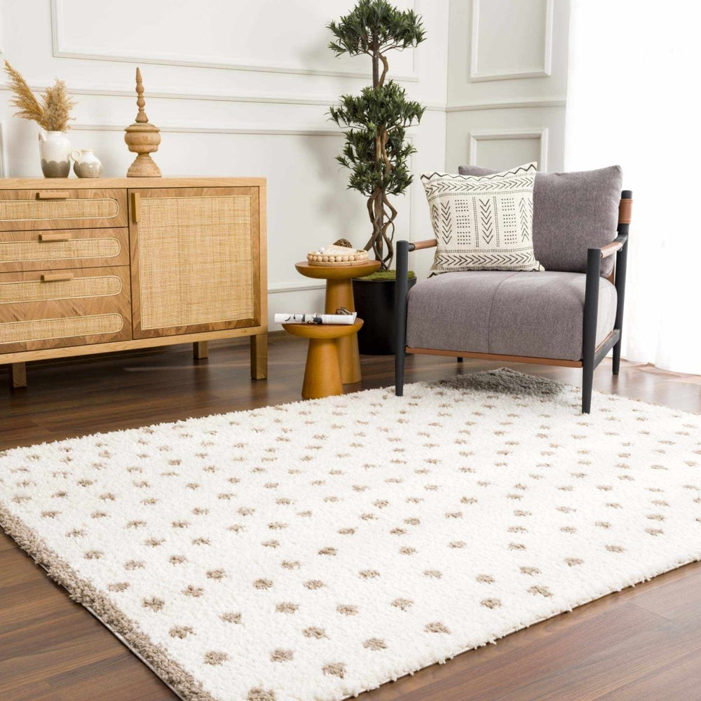 
                      
                        Hauteloom Chaia Dotted Cream & Brown Plush Rug - lily & onyx
                      
                    