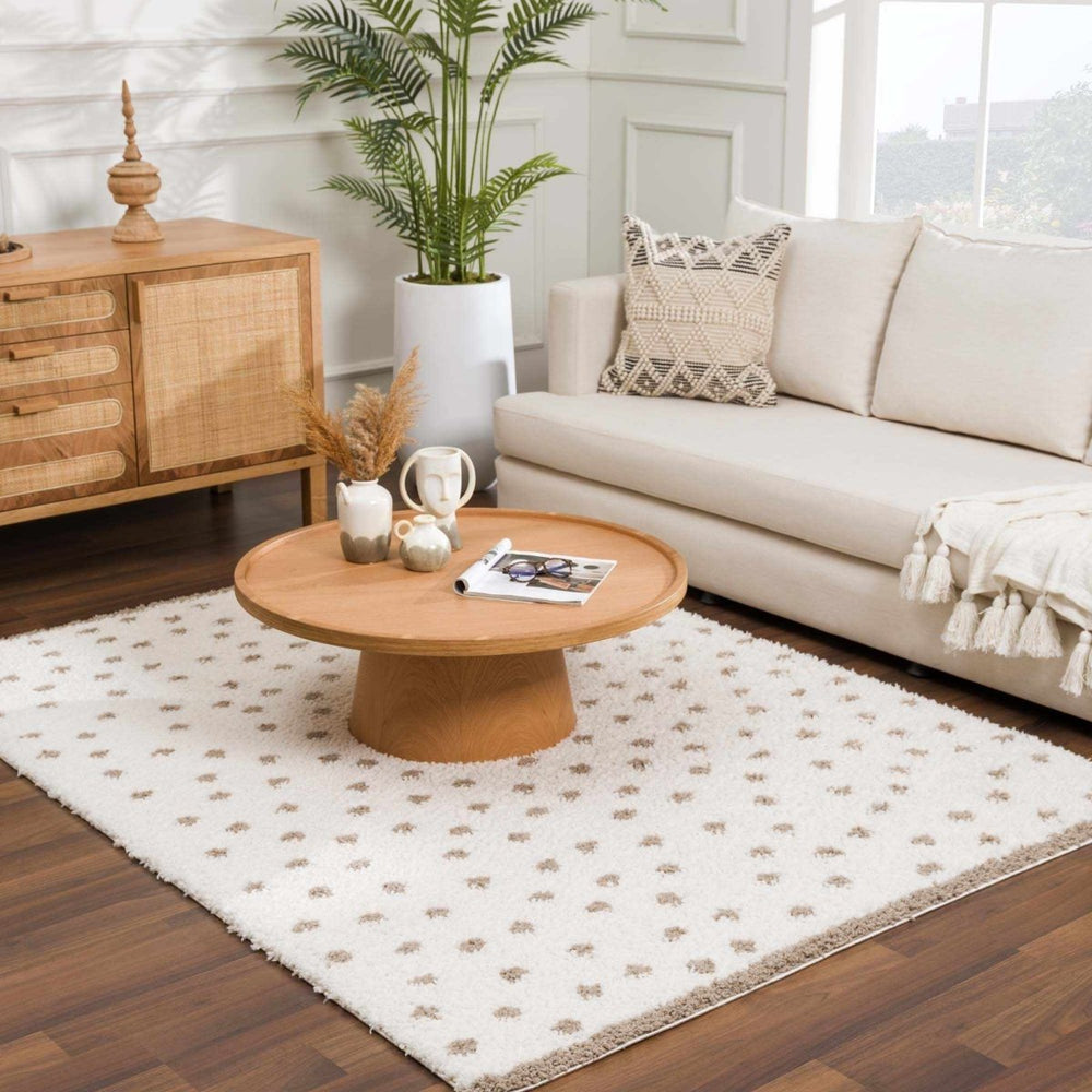 
                      
                        Hauteloom Chaia Dotted Cream & Brown Plush Rug - lily & onyx
                      
                    